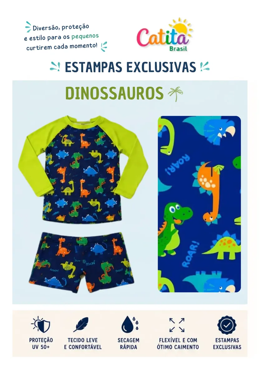 Conjunto Praia e Piscina Infantil Masculino Catatau Beach Kids