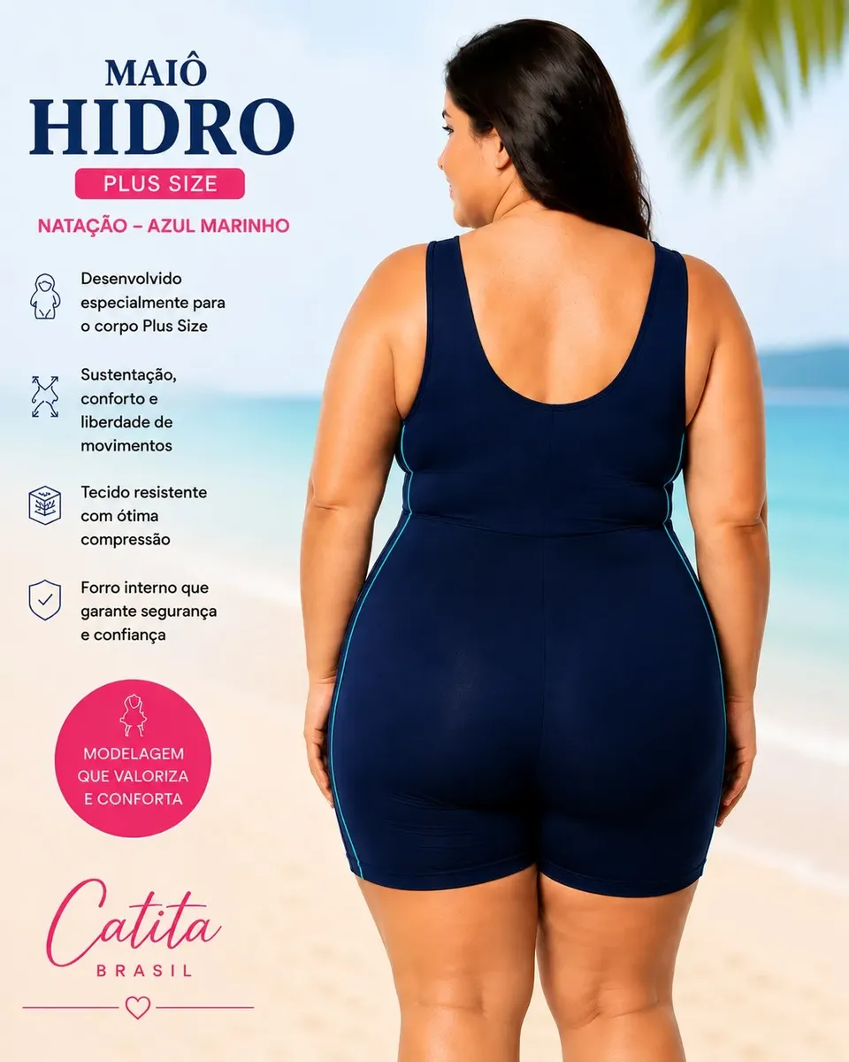 Maiô Hidro Plus Size Catita Brasil