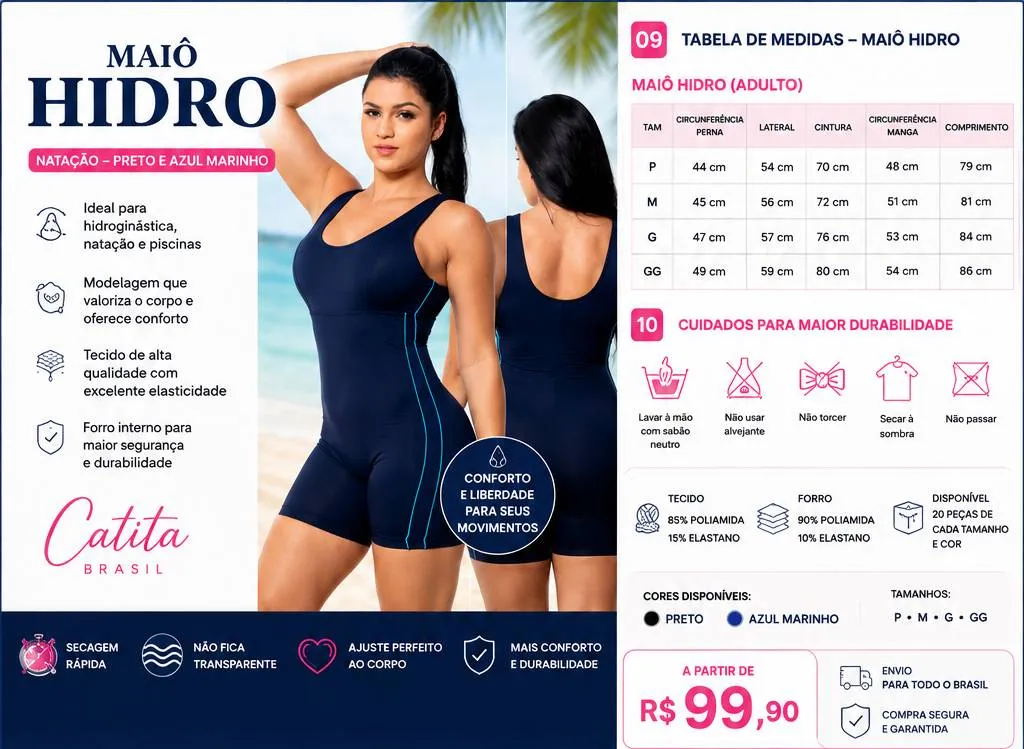 Maiô Hidro e Natação Catita Brasil